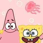 Spongebob cười rạng rỡ trong làn nước biển trong xanh