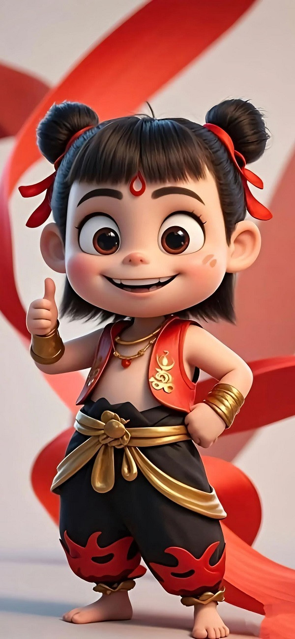 Tạo hình Na Tra đáng yêu ngồi thiền, phảng phất nét hài hước