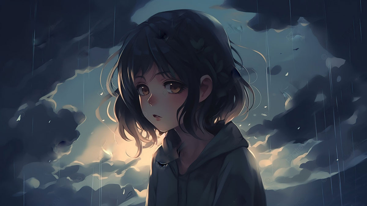 Anime buồn dưới mưa 5