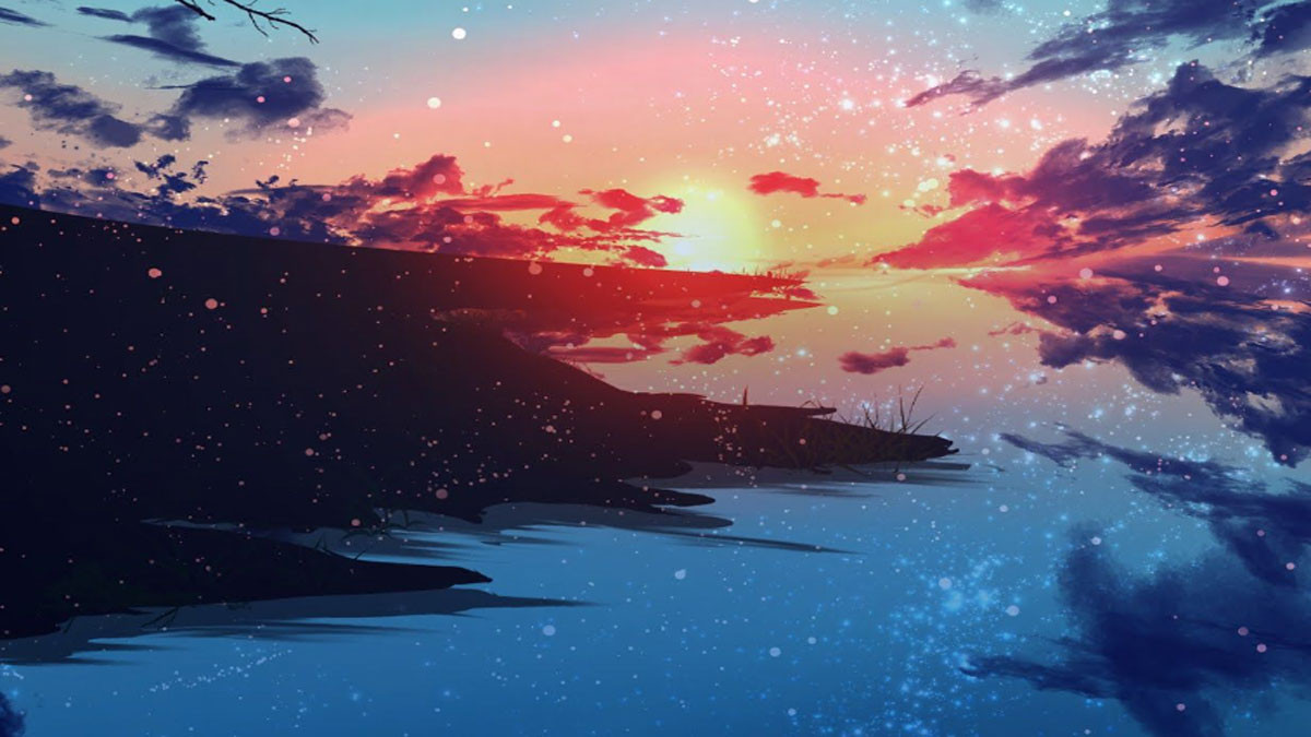 Bầu trời đêm trong anime buồn