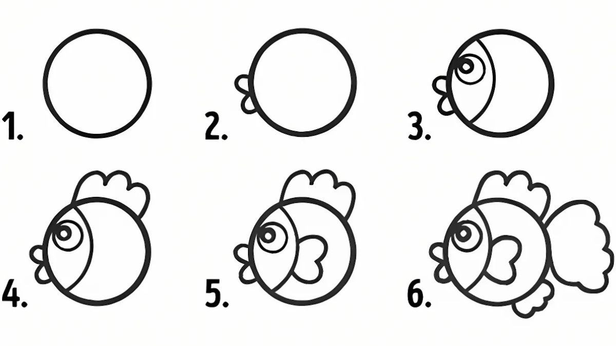 Cách Vẽ Hình Cute Con Cá