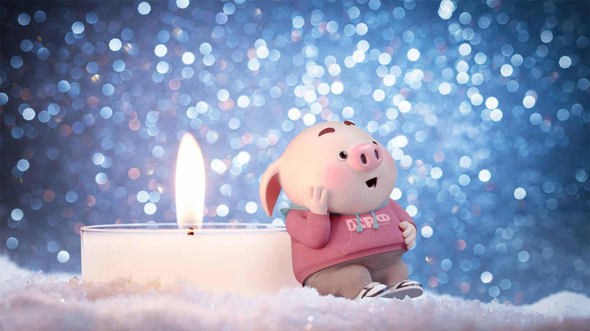 Chú lợn buồn cute 4