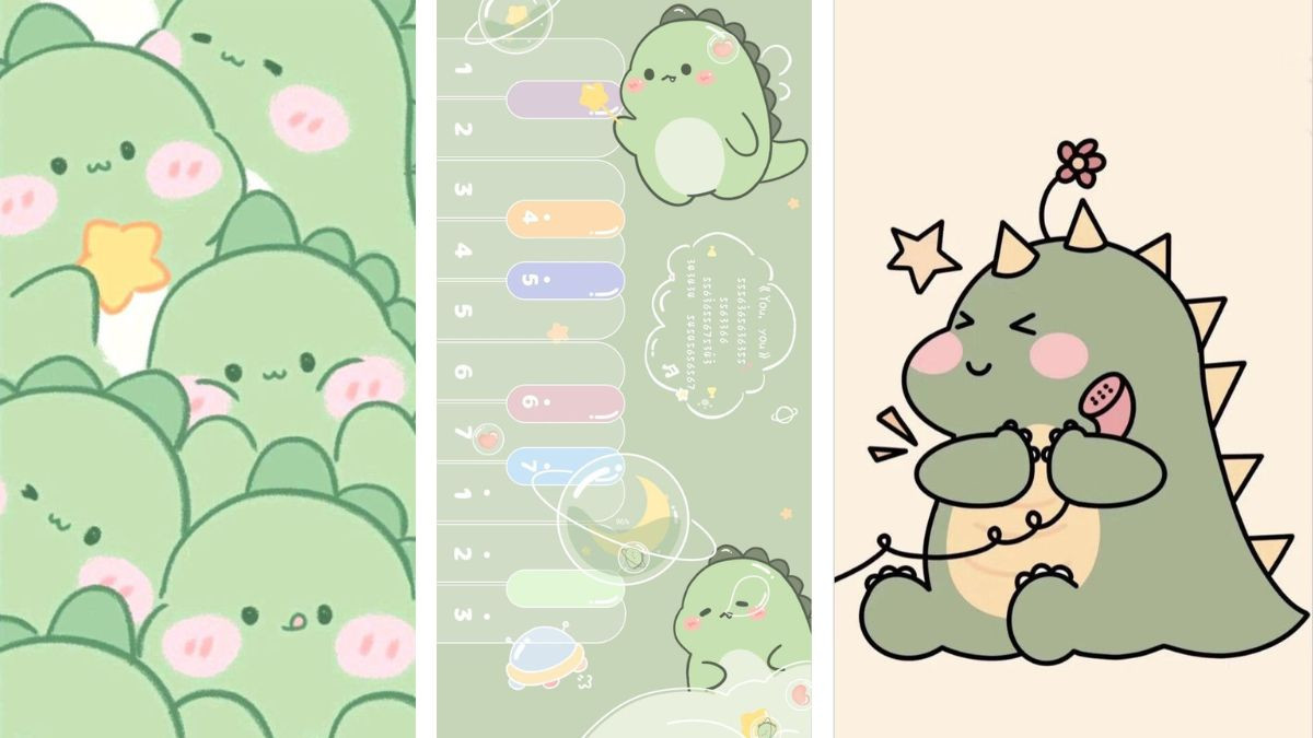 Hình nền điện thoại cute khủng long