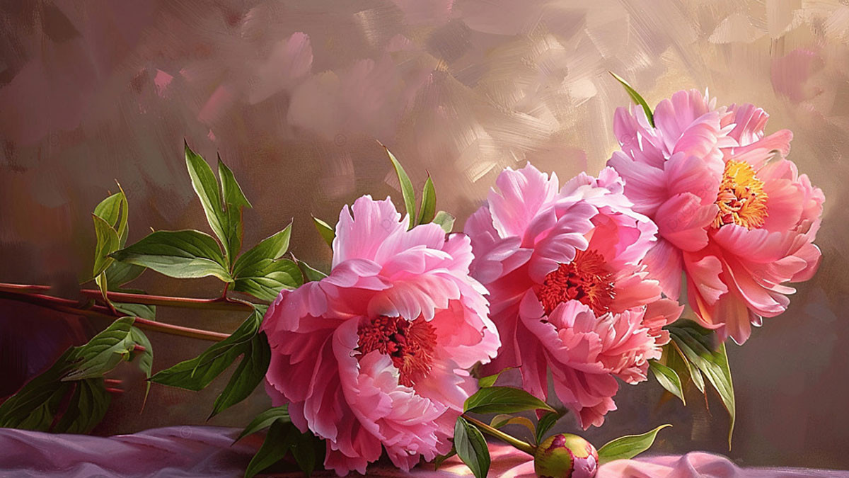 Hình nền hoa mẫu đơn màu hồng