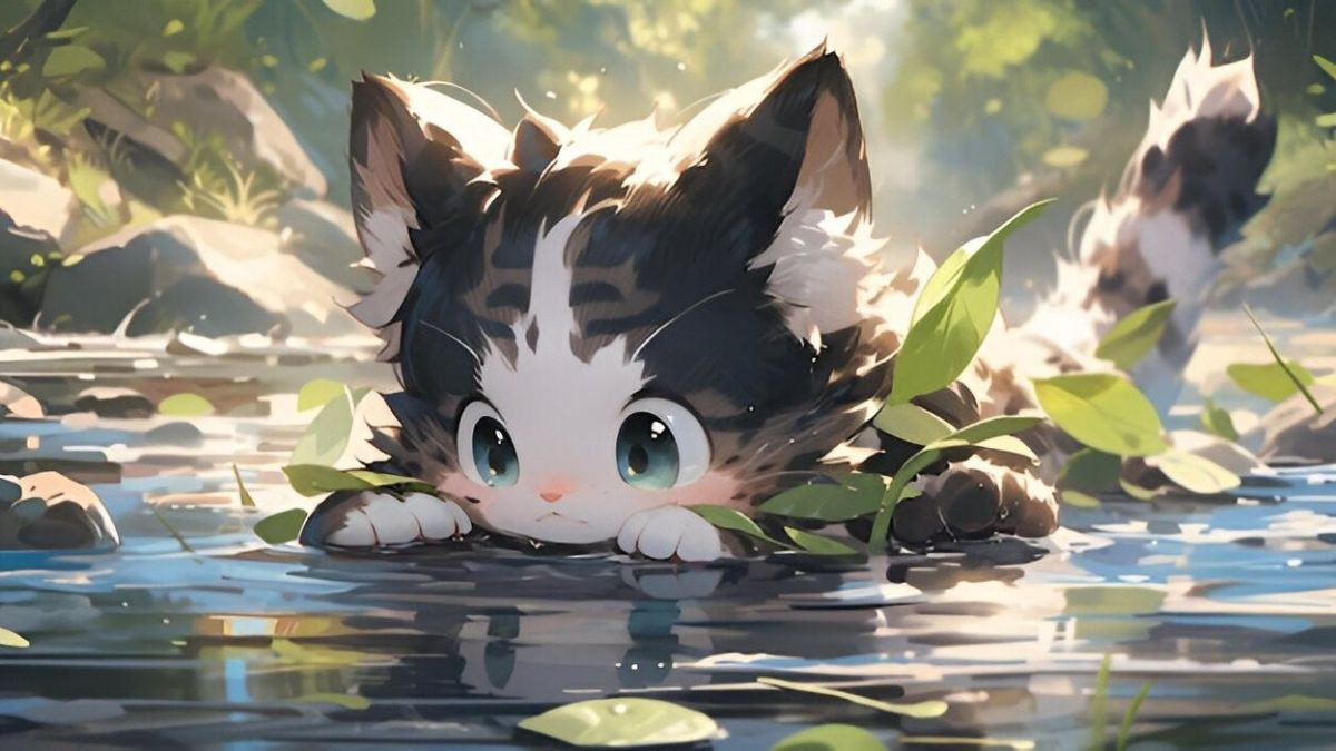 Hình nền nữ cute - mèo