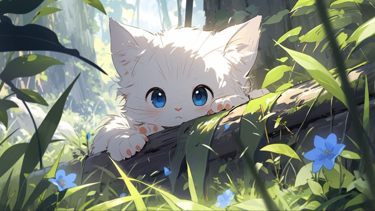 Hình nền nữ cute - mèo