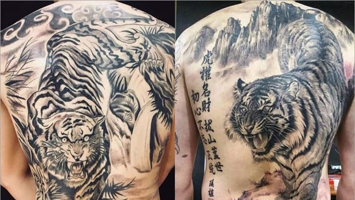 Hình xăm full lưng hình hổ