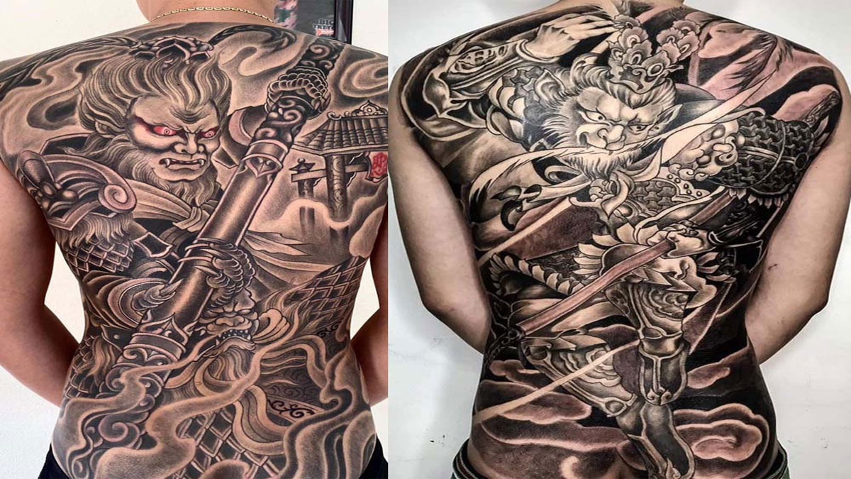 Hình xăm full lưng samurai