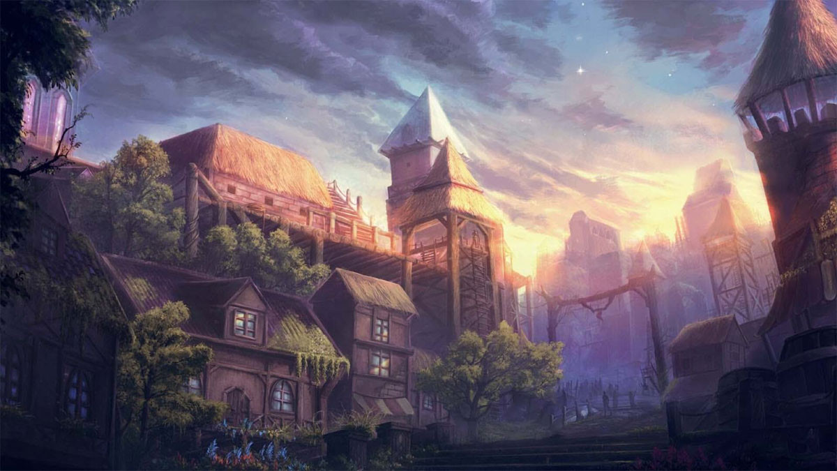 Phong cảnh cổ trang anime buồn